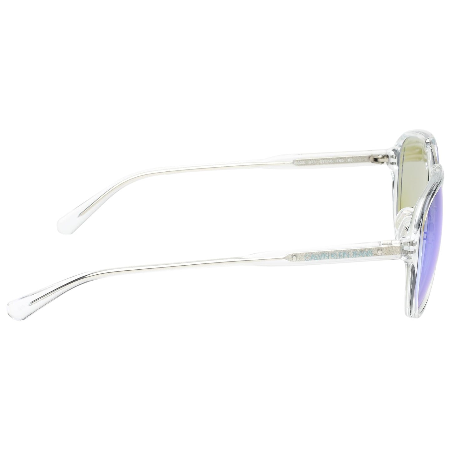 Calvin Klein Jeans|Transparent Full Frame Aviator Sunglasses|100% UV Protected (Uv 400) Blue Reflector Mirror Lens|Men's & Women's|Medium|CKJ 20502 971 57 S