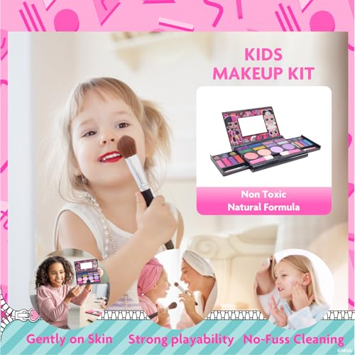 L.O.L Surprise! All-in-One Kids Cosmetic Compact Set Includes Washable Lip Gloss, Eye Shimmer, Cheek Shimmer, Brushes Colorful Portable Beauty Set for Girls, Kids, and Toddlers Ages 3+ by Townley Girl