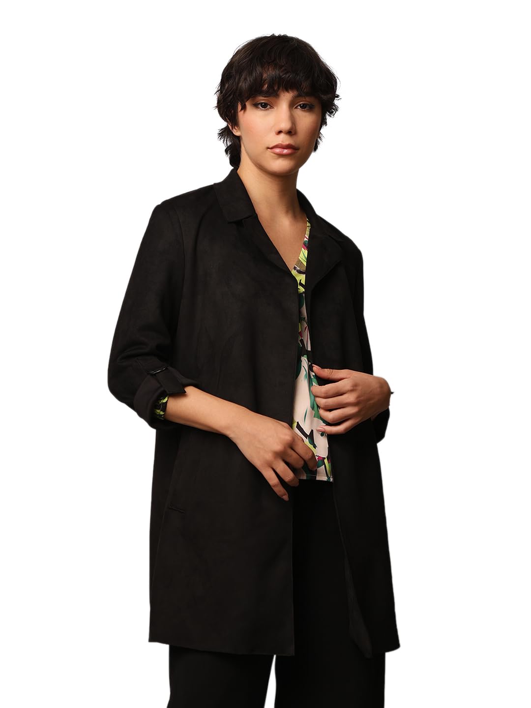 ONLY Women's Regular Fit Black Coat