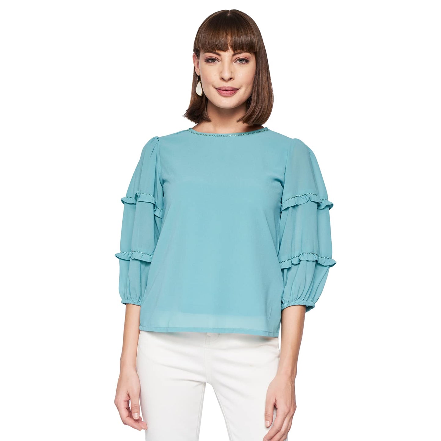 AND Women's Regular Shirt (SS22AB036TPG_Teal 16)