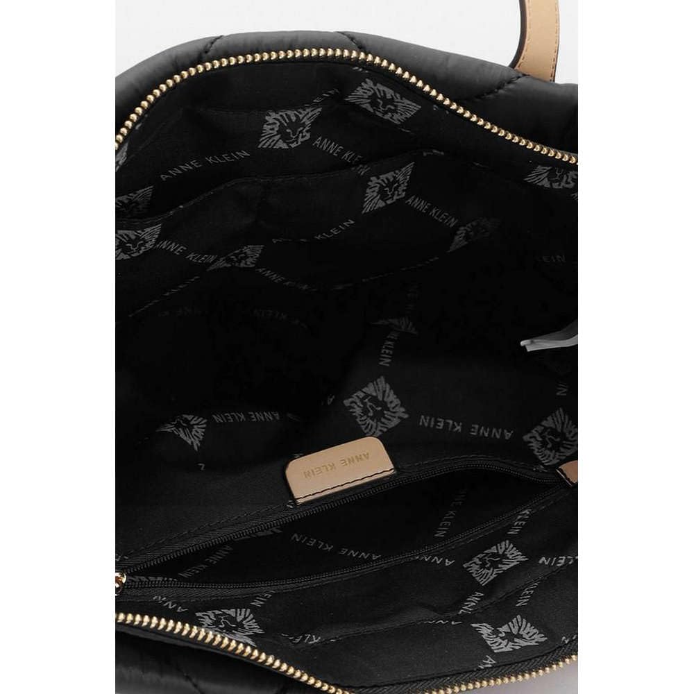 Anne Klein Solid Faux Leather Zipper Closure Women's Tote Bag (Black, XL)