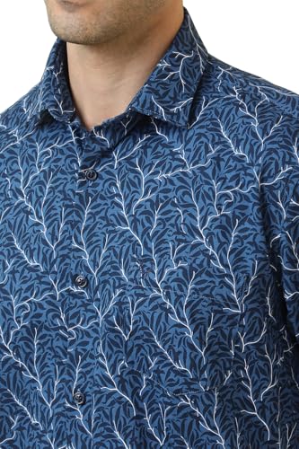 Allen Solly Men Blue Printed Half Sleeves Casual Shirt