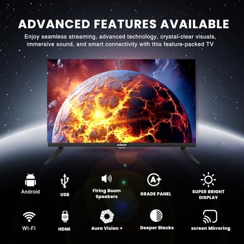 Uniboom_Optima Series 60 cm (24 Inch) HD Smart LED TV |Voice Control App, 30W Sonic Boom Speakers, 5000+ Free Movies, 500+ Apps, Mobile Remote & Screen Cast | Model 24S-ULT-AED
