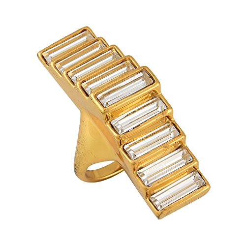 Tribe Amrapali Gold Plated Ring for Women (White)(FCR18-027)