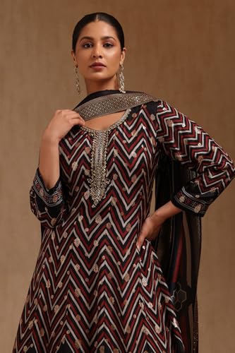 Soch Women's Russian Silk Floor Length Gown (SMUA5CD2092_Black