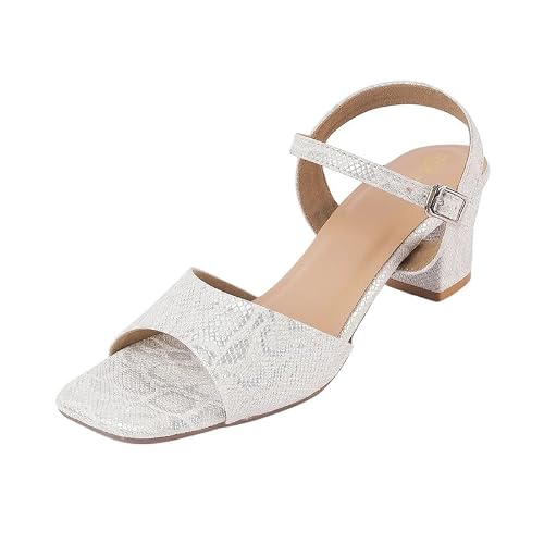 tresmode Sanrep White Women's Dress Block Heel Sandals in Size 3 UK / 36 EU