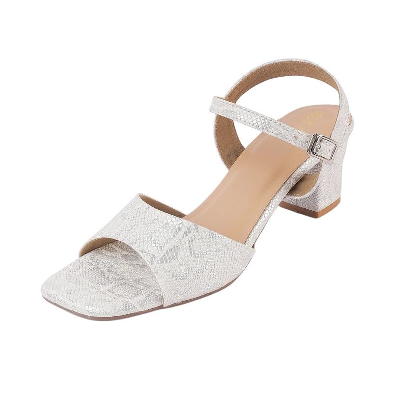 tresmode Sanrep White Women's Dress Block Heel Sandals in Size 3 UK / 36 EU