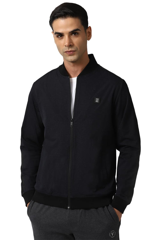 Van Heusen Men's A-Line Cotton Regular Coat (VFJKARGF050688_Navy) XL