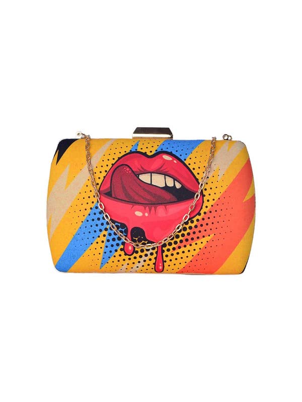 Artklim Bright Quirky Printed Clutch