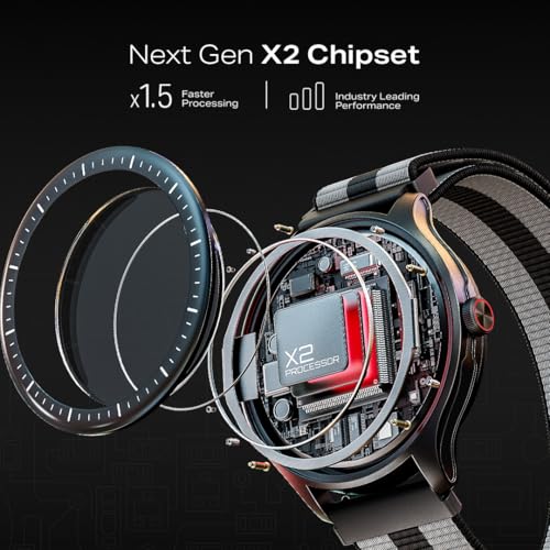 boAt Valour Watch 1 GPS, AI Based Auto Gym Mode, Built-in GPS, Advanced X2 Chip, 6-axis sensors, 3 ATM,15 Days Battery,1.43" AMOLED Display w/Gorilla Glass Smart Watches for Man (Fusion Grey)