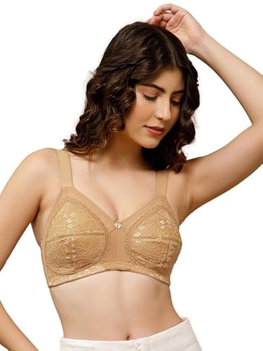 Clovia Women's Non-Padded Non-Wired Full Figure Minimizer Bra_BR2353A24_Beige_38C
