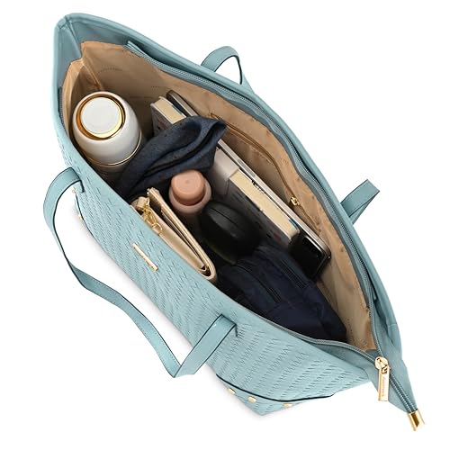 Fastrack Textured Blue Tote Bag For Women