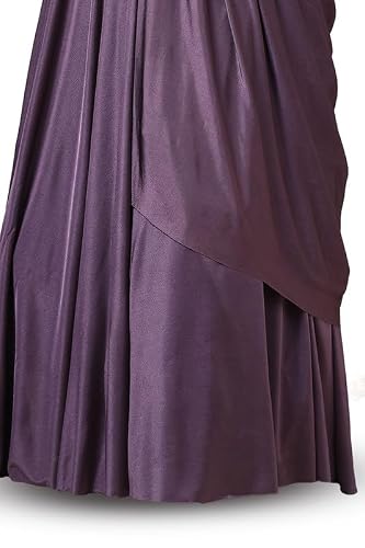 Soch Womens Purple Beads Embellished Nylon Blend Ready-To-Wear Saree