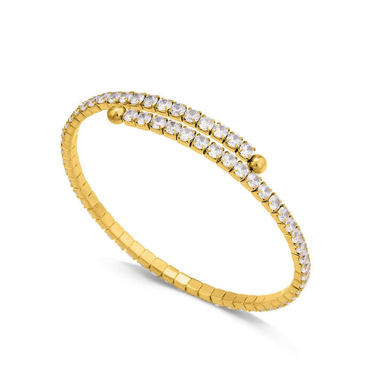 PALMONAS Sparkling Bangle Bracelet for Womens - Waterproof & Anti-Tarnish