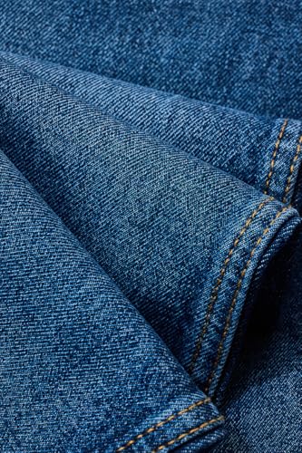 SNITCH Men Casual Jeans | Loose Fit Blue Mid Rise Stone-Wash Design | 100% Cotton Smooth Texture & Durable Stitching for Everyday Comfort & Style