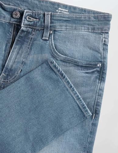 U.S. Polo Assn. Denim Co. Men's Brandon Slim Tapered Fit Blue Jeans (UDJEN1822_Med Blue_36)