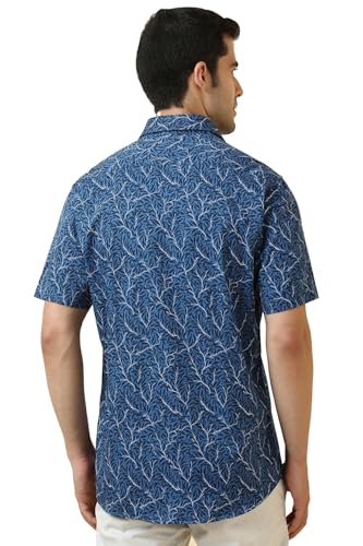 Allen Solly Men Blue Printed Half Sleeves Casual Shirt
