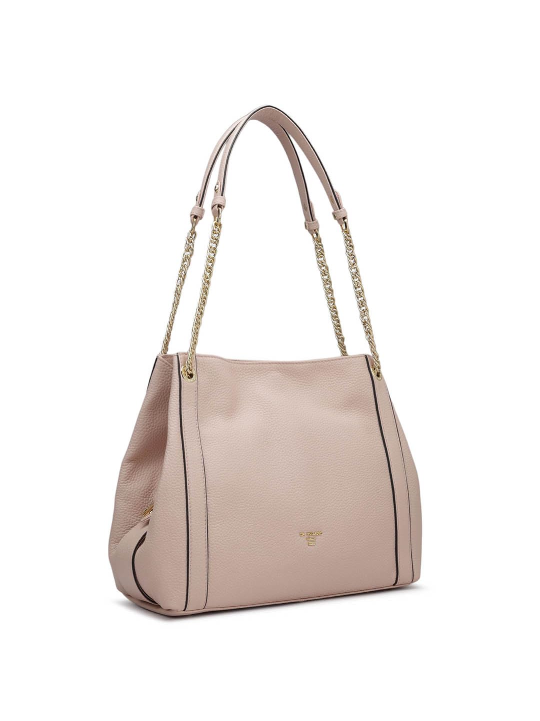 Da Milano Genuine Leather Pink Hobo Bag (00846A) (Medium)