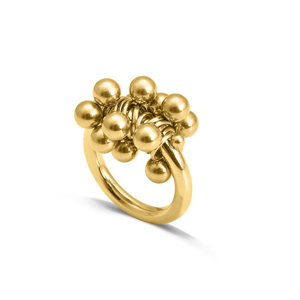 PALMONAS Gold Beads Harmony Ring for Womens - Waterproof & Anti-Tarnish