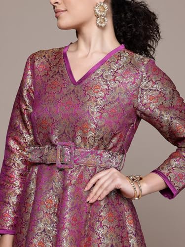 Aarke Ritu Kumar Purple Anisa Festive Brocade Long Dress