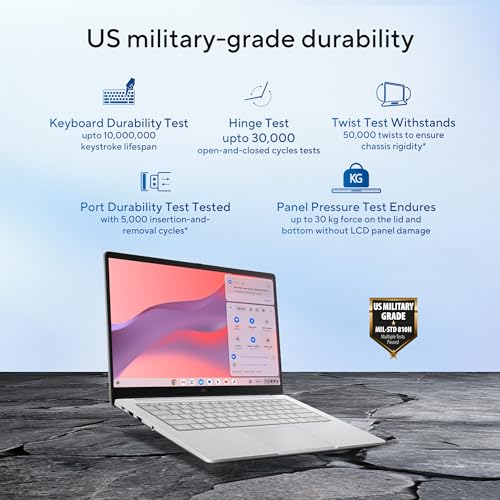 ASUS Chromebook CX1405 (2025), Intel Core 3-N355, 8GB RAM, 128GB SSD, FHD 14"(35.56cm), Chrome OS, Pure Grey, 1.38Kg, CX1405CTA-S60724, Intel UHD Graphics, 42WHrs, Thin & Light Laptop
