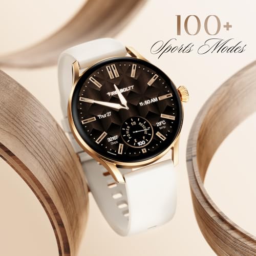 Fire-Boltt Glitz Women Smart Watch with 1.19” AMOLED Display, Bluetooth Calling, Rotating Crown, Always On Display, 1000 Nits Brightness, IP68 Waterproof Pearl White