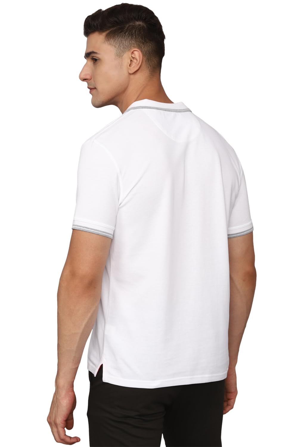 Allen Solly Men's Solid Regular Fit T-Shirt (ASKPNRGFS50508_White