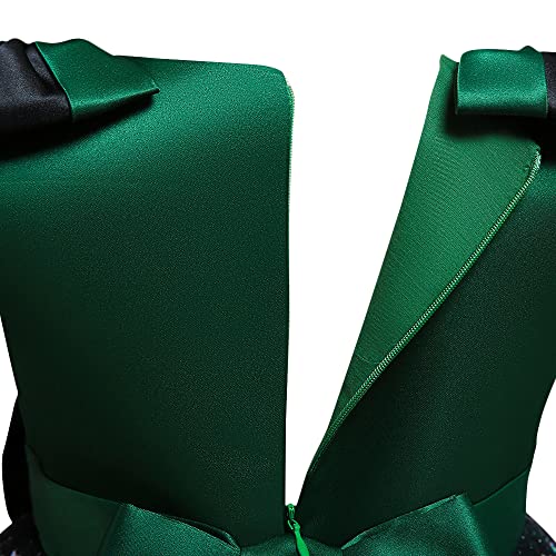 Hopscotch Girls Polyester Bow Applique Party Dress in Green Color For Ages 3-4 Years (XIP-4124424)