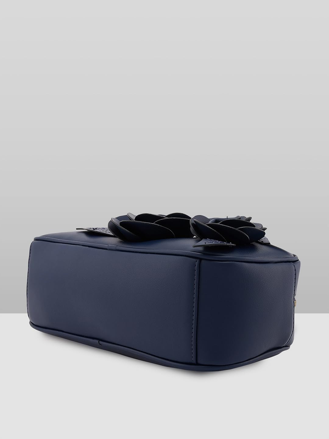 Caprese Bloom Baguette Medium Navy Shoulder and Handheld Bag|Chic, Versatile Design for Everyday Use, Stylish Handbag for Casual or Formal Occasions, Perfect for Work, Travel, and Special Events