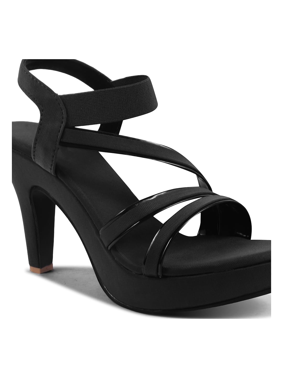 SVYA, Comfortable Heel Sandals for Women and Girl. (Black, UK Footwear Size System, Adult, Women, Numeric, Medium, 3)