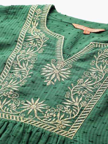 Aarke Ritu Kumar Emerald Green Nirali Solid Full Sleeve Kurti