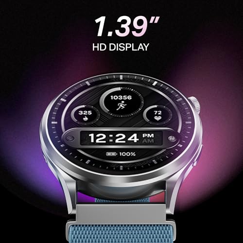 boAt Lunar Discovery Pro, 1.39" Display, Premium Metal Build, Round Dial, Emergency SOS, Functional Crown, Multiple Sports Modes, HR,SpO2 & Sleep Tracking, Smart Watch for Men & Women (Sports Blue)