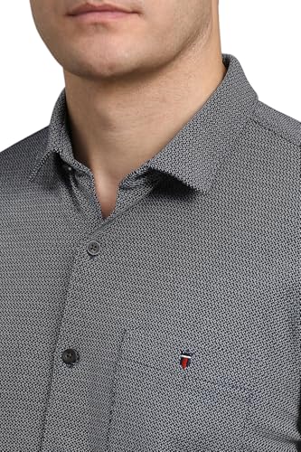 Louis Philippe Men Black Smart Fit Print Full Sleeves Casual Shirt