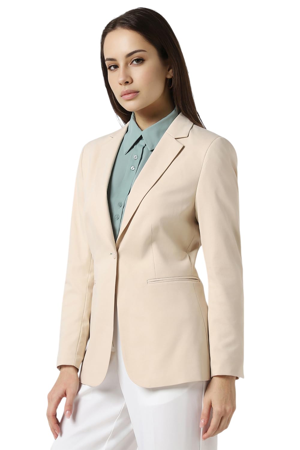 Van Heusen Women's Blazer (VWKZFRGF829520_Beige