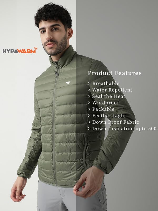 Wildcraft Men Nylon Down Jacket (Olive1, XXL)