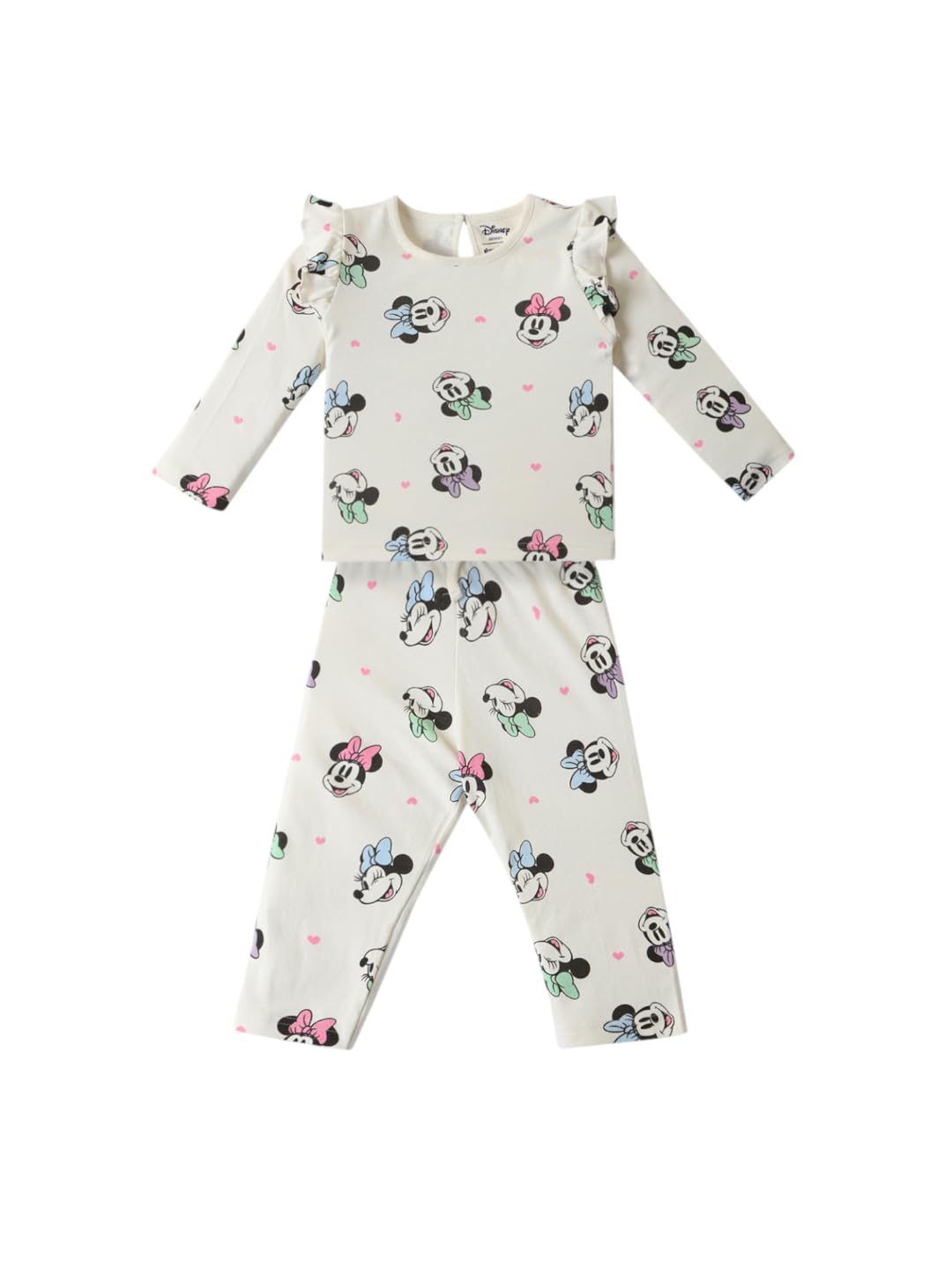 Nauti nati Girls Cotton Disney Printed T-shirt and Trackpant Co-ord Set