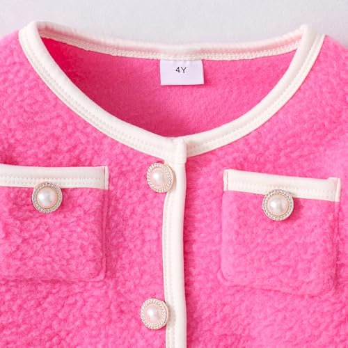 Hopscotch Girls Full Sleeves Pink 2-Pc Textured Skirt Set For Age (4-5 Years)