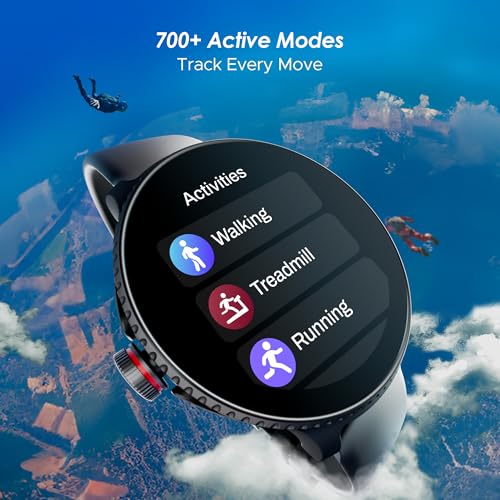 boAt Newly Launched Lunar Discovery w/ 1.39" (3.5 cm) HD Display, Turn-by-Turn Navigation, DIY Watch Face Studio, Bluetooth Calling, Emergency SOS, QR Tray, Smart Watch for Men & Women(Active Black)