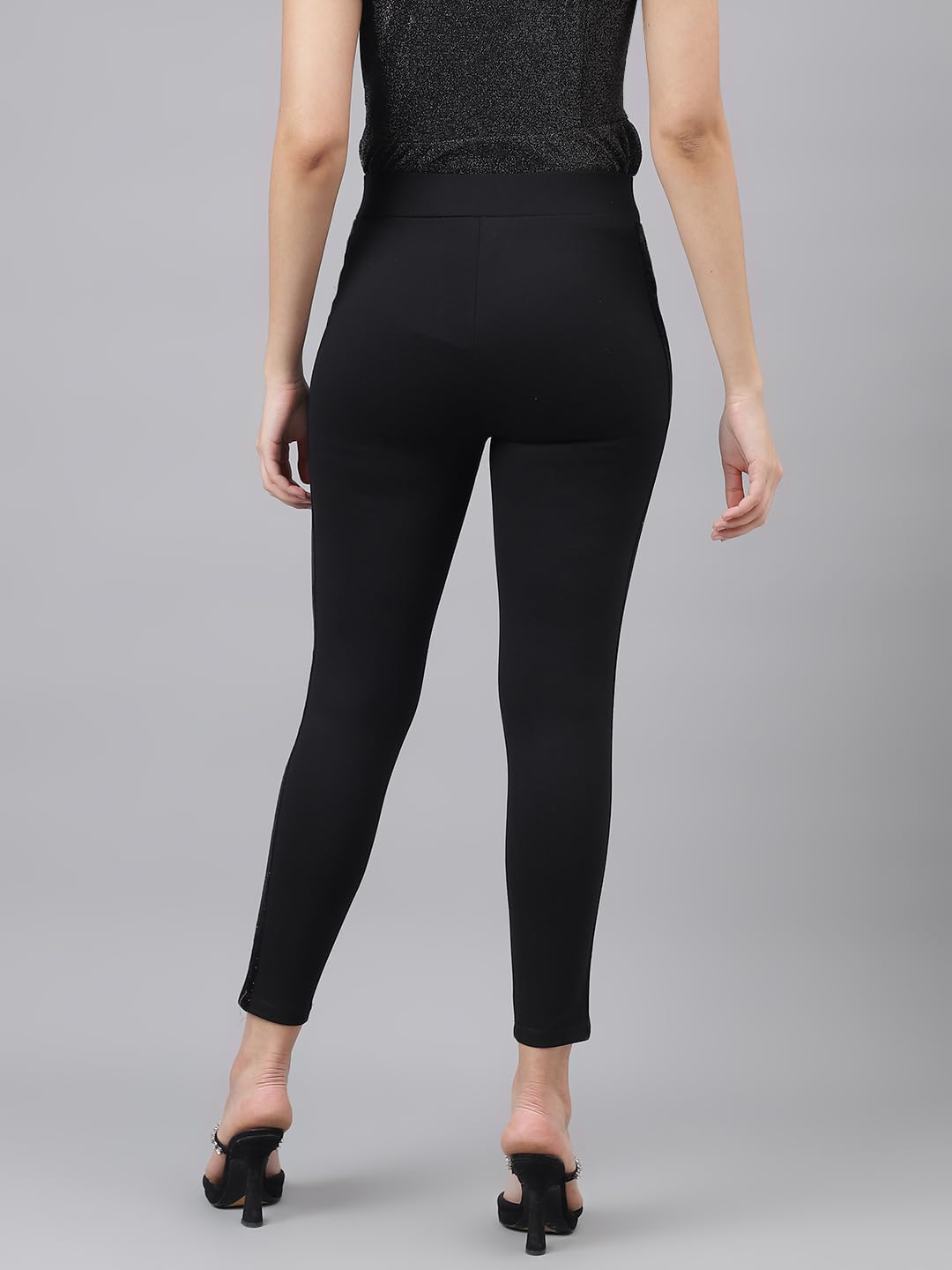 Latin Quarters Women Full Length Black Flared Jegging_S