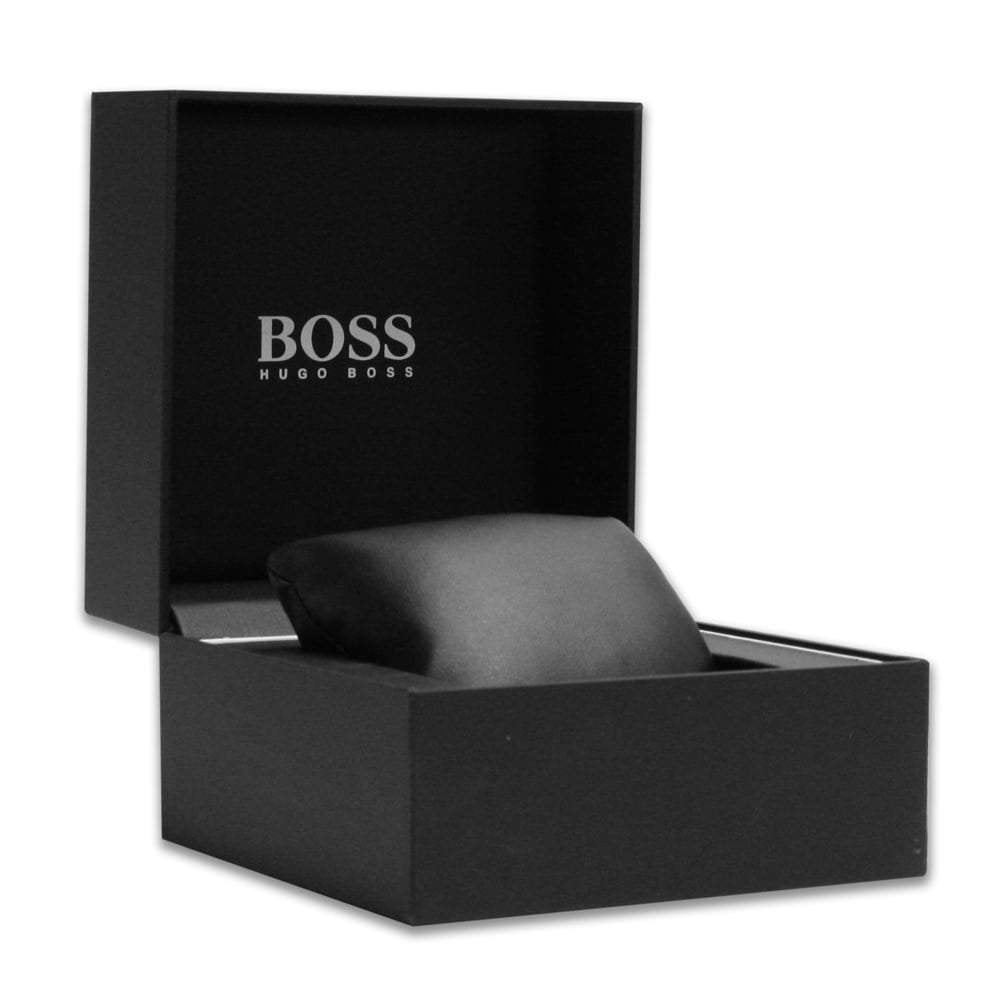 BOSS Hugo Leather Grandmaster Analog Black Dial Men Watch-1513881, Black Band
