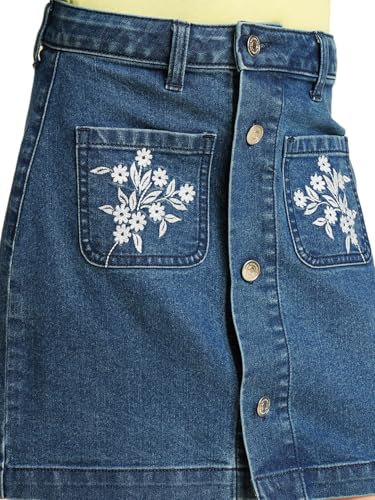 VERO MODA Girls Regular Fit Mid Rise Blue Skirt