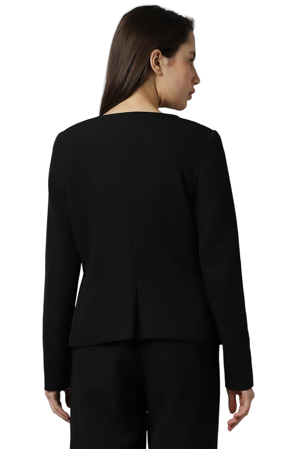 Allen Solly Women's Regular Blazer (AHBZCRGF616565_Black, Single Breasted