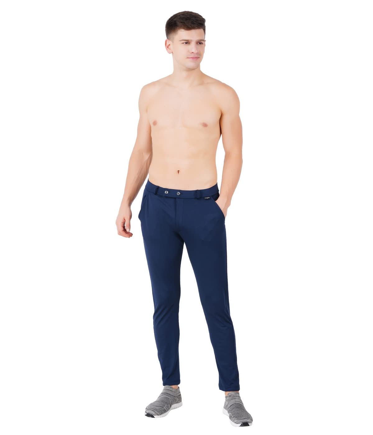 VEGO Mens 4 Way Lycra Strechable Slim Fit Formal Trousers & Pant Navy Blue