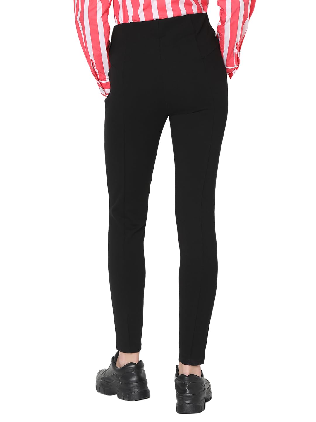 VERO MODA Women's Skinny Fit High-Rise Black Jeggings