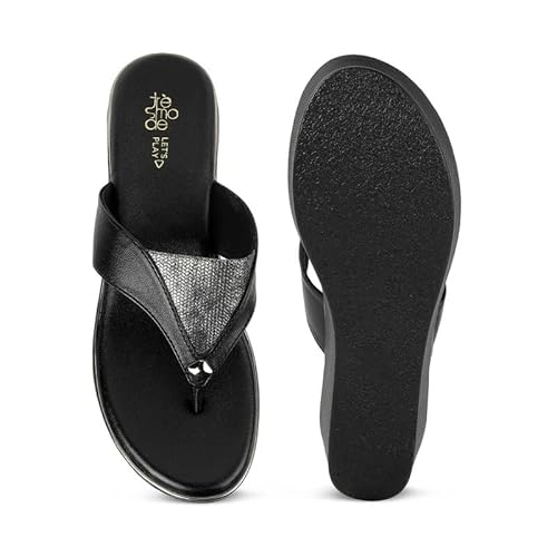 tresmode Jose Black Women's Dress Wedge Sandals in Size 6 UK / 39 EU