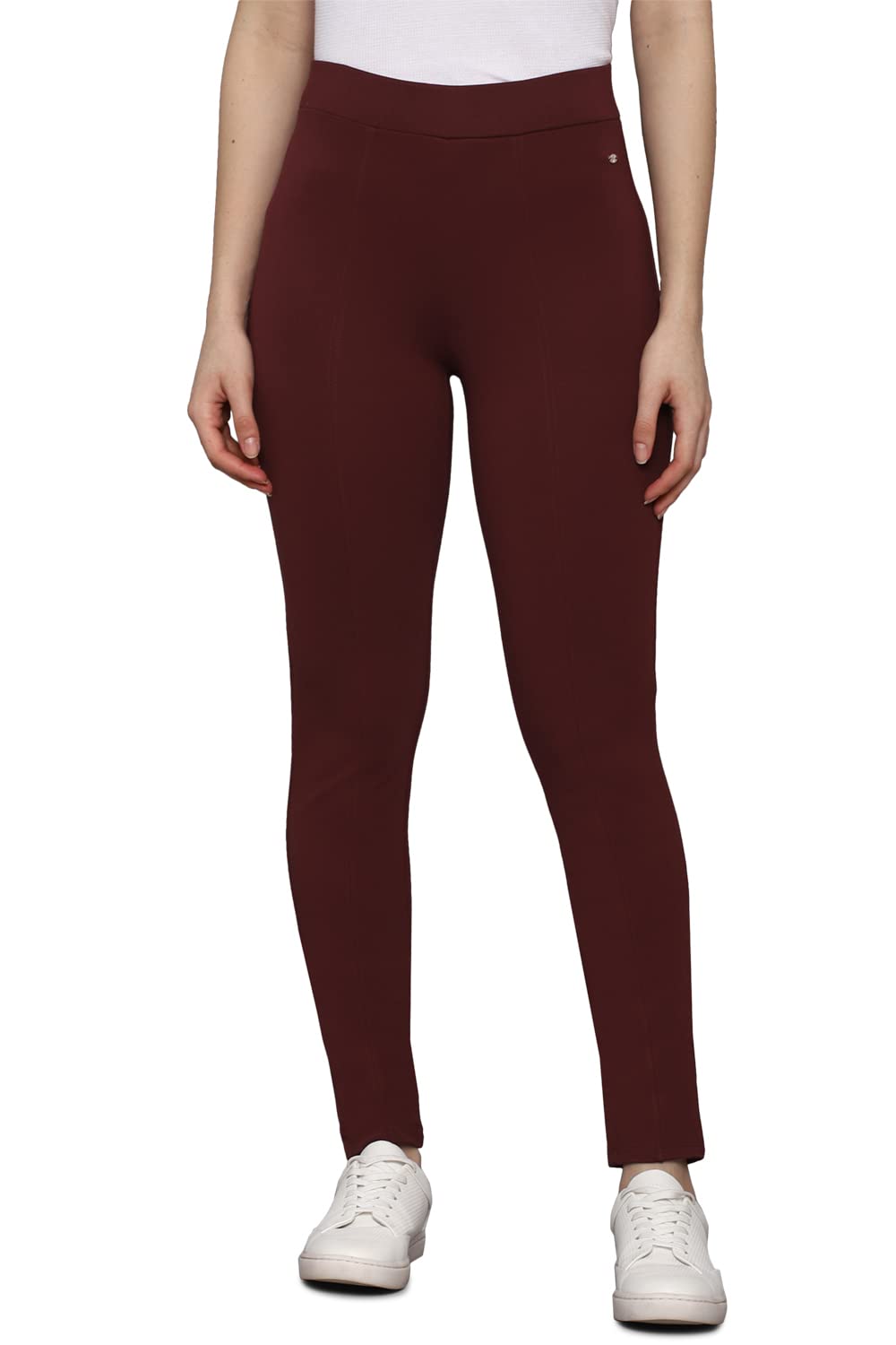 Allen Solly Women's Regular Pants (Maroon)