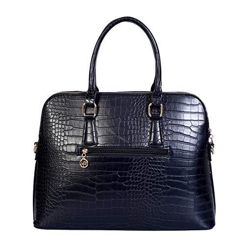 Lino Perros Womens Black Synthetic Leather Satchel (Black)