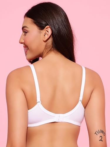 Clovia Women's Padded Non-Wired Full Coverage Multiway T-Shirt Bra (BR5200T18_White_32C)