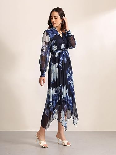 Kazo Omega Maxi Dress with Belt (Blue XL)
