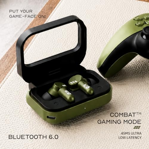 GOBOULT Newly Launched Tenet Pro with ANC TWS Earbuds, 75H Playtime, Amp App Support, 32dB ANC, Quad Mic ENC, Dual Device Pairing, 13mm Driver Ear Buds, Bluetooth 6.0 Wireless Earbuds (Olive Green)